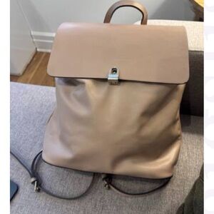 Zara Tan Leather Backpack